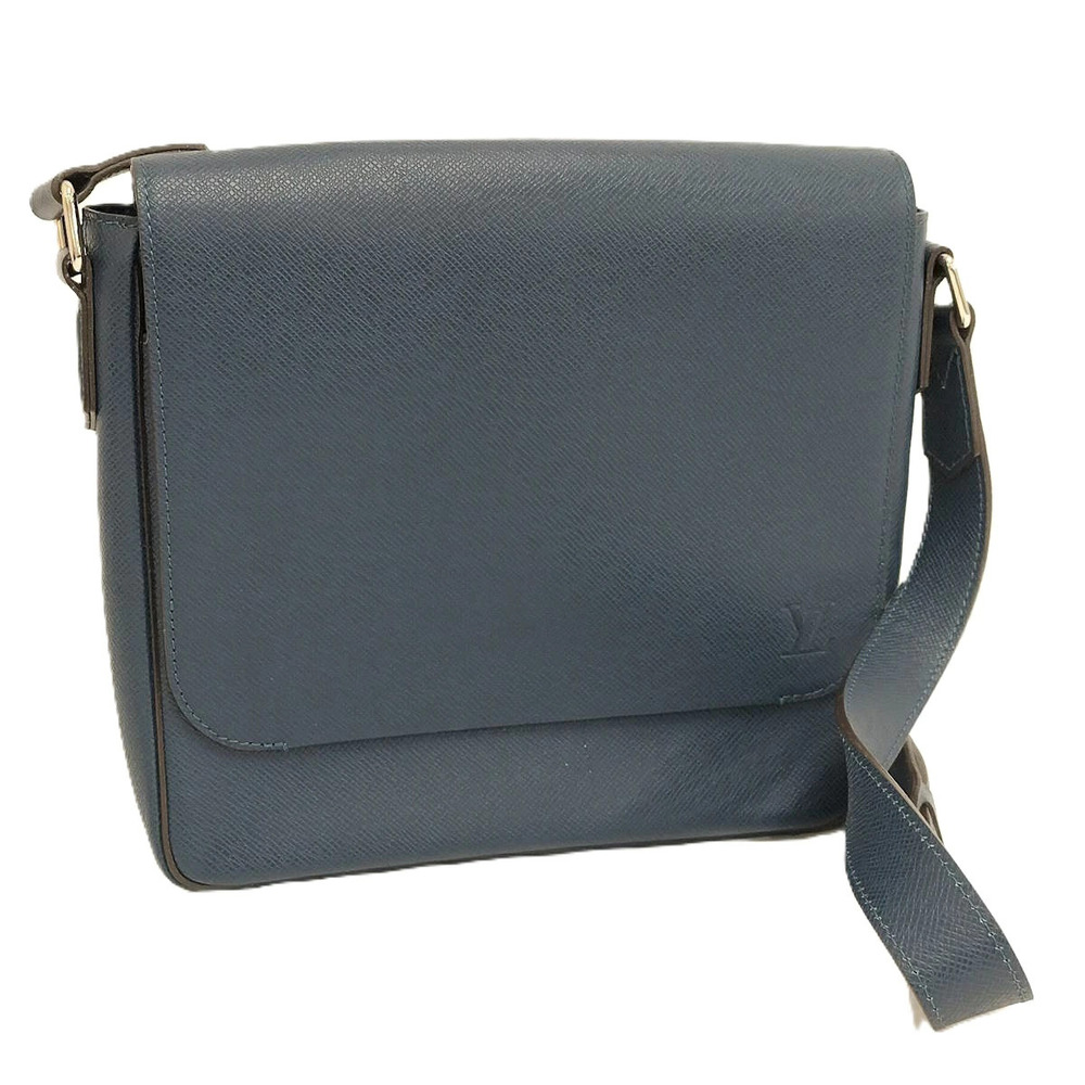 Louis Vuitton Roman Shoulder Bag Taiga Leather Blue